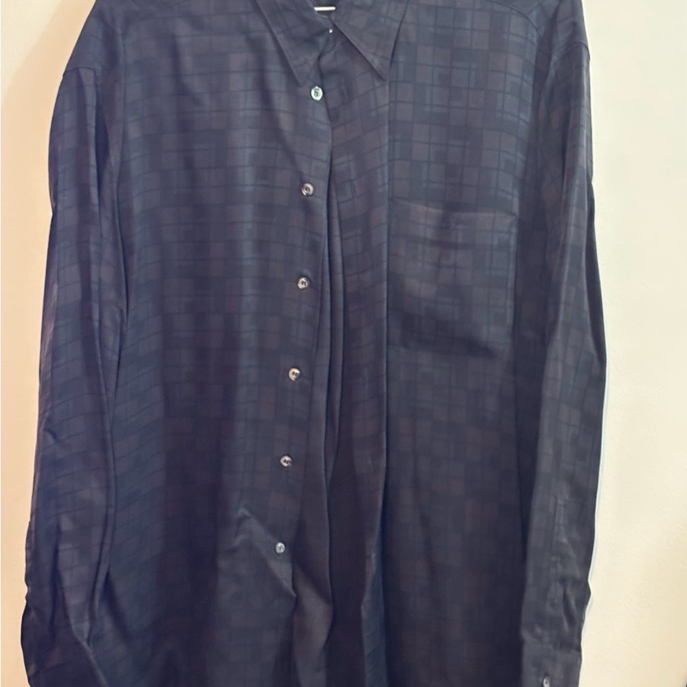Zanella Dark Checkered Button Down Shirt